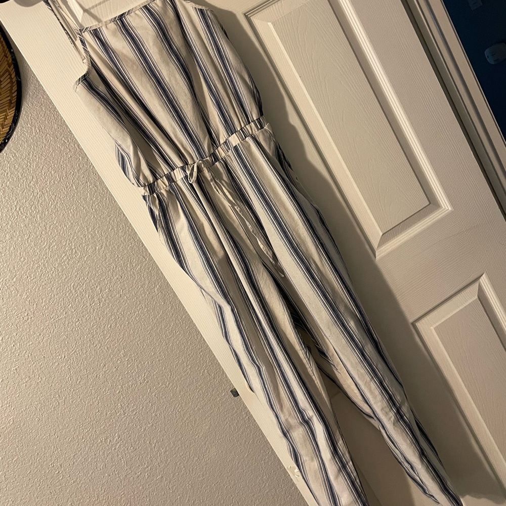 Striped pant romper